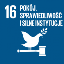 Cel 16: Promować pokojowe i inkluzywne społeczeństwa, zapewnić wszystkim ludziom dostęp do wymiaru sprawiedliwości oraz budować na wszystkich szczeblach skuteczne i odpowiedzialne instytucje, sprzyjające włączeniu społecznemu